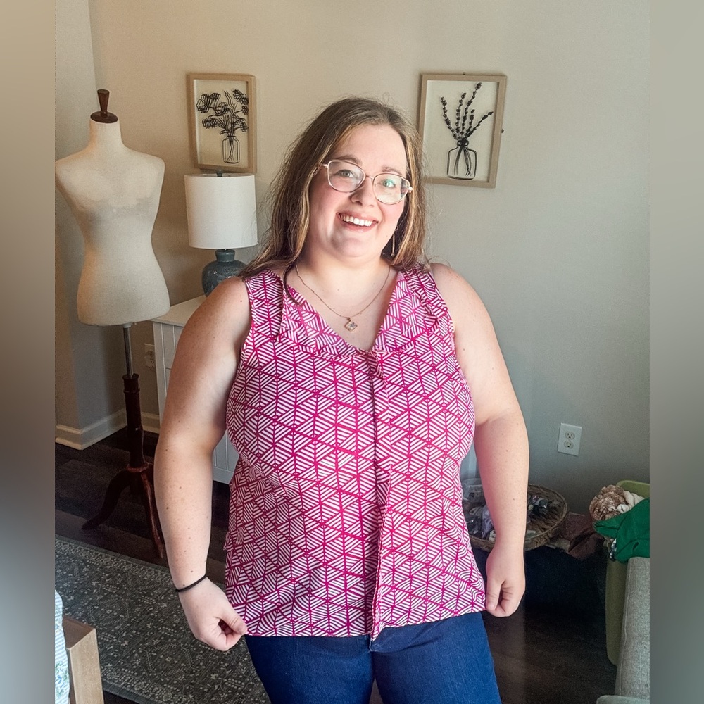 Pink Geometric Women's Top